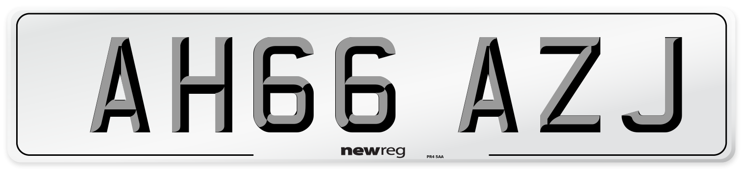 AH66 AZJ Number Plate from New Reg